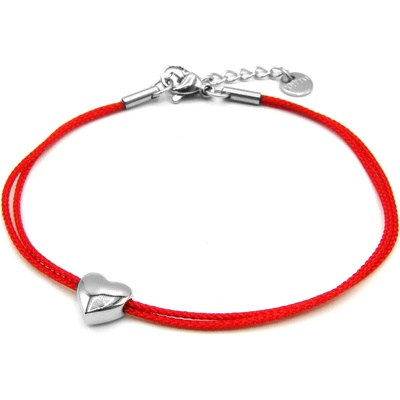 OceloveSperky1 Náramek šňůrkový SRDCE červený NR260174