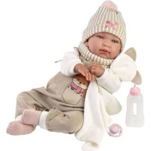 Llorens 84490 NEW BORN - реалистична кукла бебе със звуци и меко текстилно тяло (4-84490)
