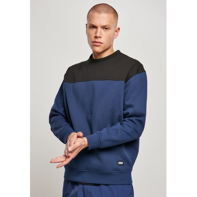 Urban Classics Мъжка блуза в тъмносиньо и черно Urban Classics Upper Block CrewneckUB-TB4390-01310 - Черен, размер L