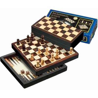Philos Šachy Backgammon Dáma Set magnetický – Hledejceny.cz