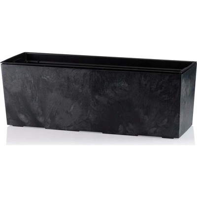 HowHomely Květináč obdélníkový černý plast 56x18,8x19,4 cm