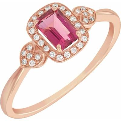 Eppi Zlatý prsteň s emerald turmalínom a diamantmi Davie R34036