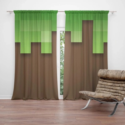 SABLIO Závěs Green Blocks 2: 2ks 140x250cm