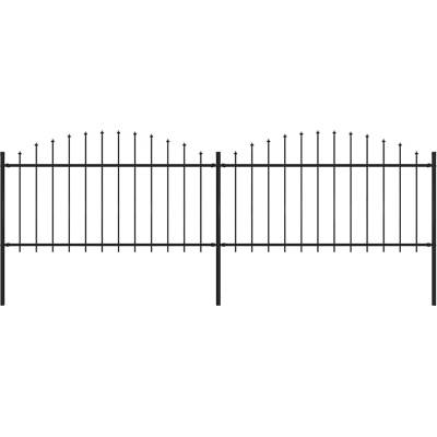 OMAXI Zahradní plot s kopím nahoře ocelový 337 x 150 cm černý 714608