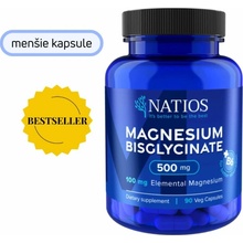 Natios Magnesium Bisglycinate 500 mg + B6 90 veg. kapsúl elem. horčík 100 mg