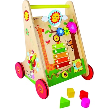 Classic World Детски дървен Уокър - проходилка с игри за бебета (3326)