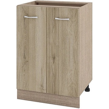 ИРИМ Долен шкаф за вграждане на мивка с две врати и рафт Сити МДА-22 мока / дъб сонома арвен 60 см