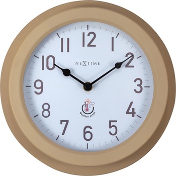 NeXtime Стенен часовник Poppy за градина бяло-кафяв (4301BR)
