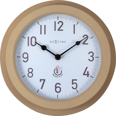 NeXtime Стенен часовник Poppy за градина бяло-кафяв (4301BR)