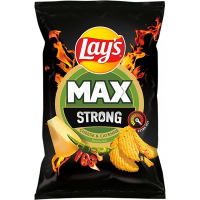 Lay's Max Strong vyprážané zemiakové lupienky s príchuťou syra a pikantných papričiek 120 g