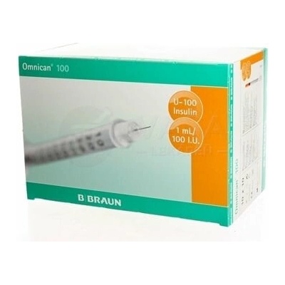 B. Braun Omnican 100 Inzulínová striekačka 1 ml s ihlou 0,30 x 12 mm 100 striekačiek