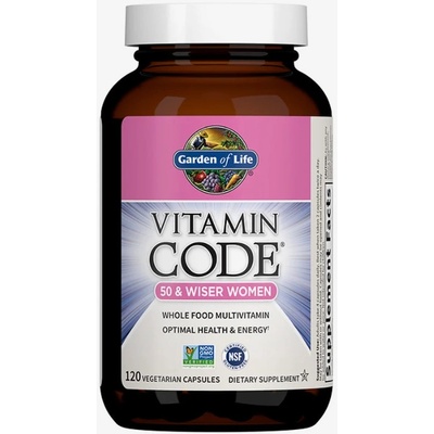 Garden of Life RAW Vitamin Code 50 & Wiser Women komplexný Multivitamín pre ženy 50+ 120 ks