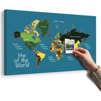 Obraz na korku stylová mapa - 90x60 peg