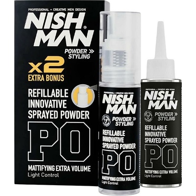 Nishman P0 Light Control Refillable Hair Styling Powder Spray 20 + 20 g