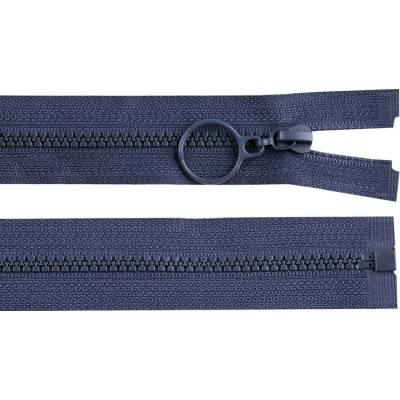 Kostěný zip No 3 délka 50 cm s kroužkem, malé, 330 modrá tmavá