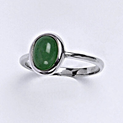 Čištín Stříbrný prsten přírodní kámen Avanturin T 1355