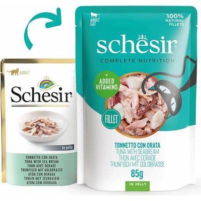 Schesir Cat Complete tuňák s pražmou ve želé 12 x 85 g