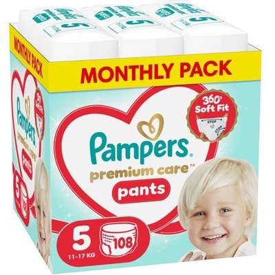 Pampers Гащички Pampers Premium Care Pants 5 (12-17кг. ) - 108 броя