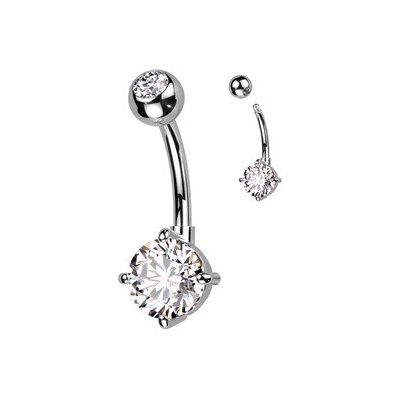 Šperky4U piercing do pupíku s kulatým kamenem TB003-C