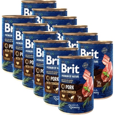 Brit Premium by Nature Dog Pork with Trachea 12 x 400 g