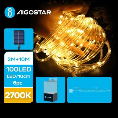 Aigostar LED Solárna vianočná reťaz 100xLED 8 funkcií 12m IP65 teplá biela AI0441