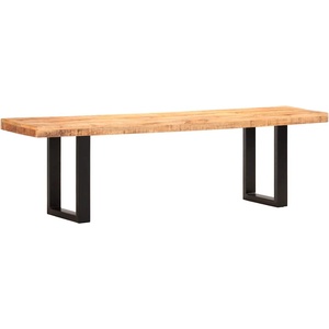vidaXL Пейка, 160 см, грубо мангово дърво масив и стомана (286461)