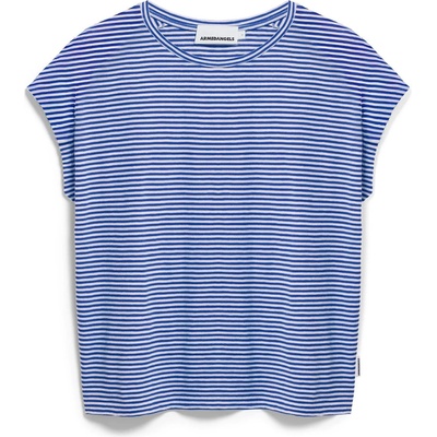 Armedangels Дамска тениска ARMEDANGELS Women's Slub Jersey Stripe T-shirt - Oatmilk / Dynamo Blue (916-6596-0314)
