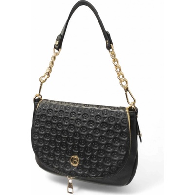 Bagger dámska kožená klopová kabelka s razeným vzorom na rameno/crossbody- čierna 0010