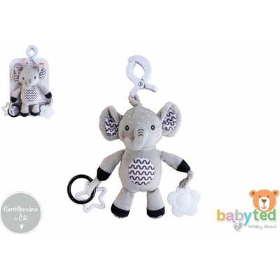 babyted Slon chrastítko plyš 30 cm závěs