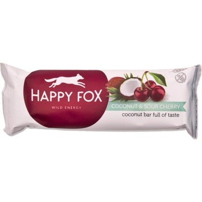HAPPY FOX Kokosová tyčinka s višněmi 40 g