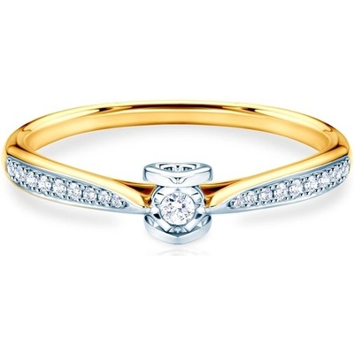 Savicki zásnubní prsten dvoubarevné zlato diamanty SAVR67073 YW2
