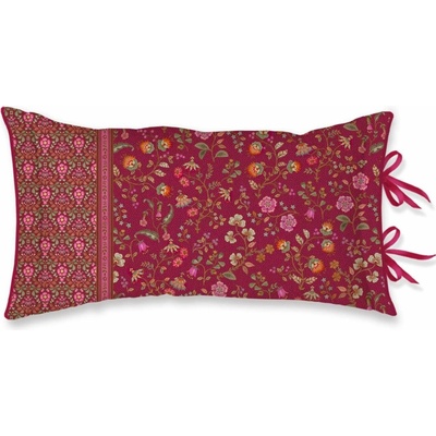 Pip Studio polštář Flora Bangalore 35x60 tmavě růžový z broušeného kepru