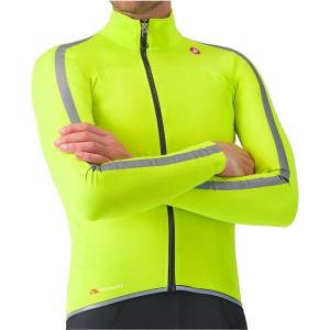 Castelli Мъжко водоустойчиво яке за колоездене Castelli Ultra Rain Cape Cycling jacket - Electric Lime / Silver Reflex (051-1311-0112)