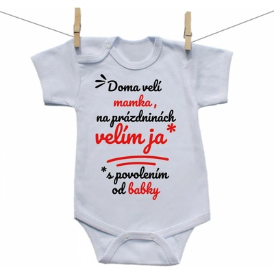Boodyy Body s krátkym rukávom Doma velí mama na prázdninách velím ja