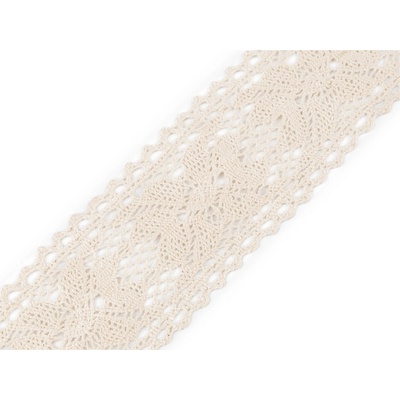 Bavlněná krajka / vsadka paličkovaná šíře 55 mm Balení: 13.5 m, Varianta: 2 béžová světlá – Zbozi.Blesk.cz