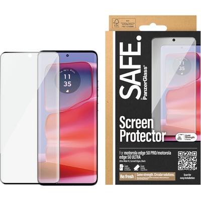 Safe Стъклен протектор SAFE за Motorola Moto Edge 50 Pro, Edge 50 Ultra, UWF, Черен