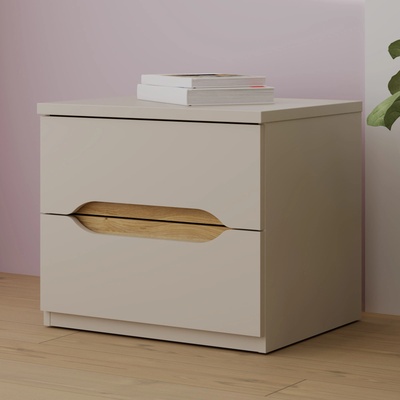 Forte Нощно шкафче six 50 см, пясъчно бежово (edwk012-m902)