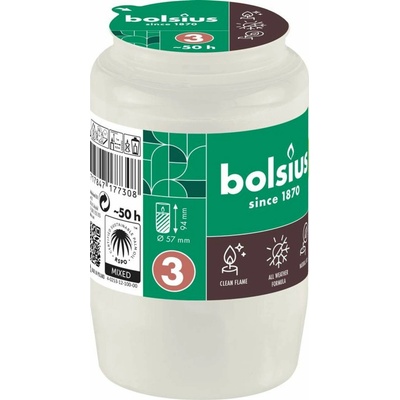 Náplň Bolsius, 50 h, 152 g, 57x94 mm, do kahanca, biela, olej