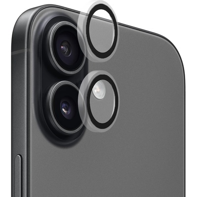 Blueo Протектор - Камера за iPhone 17 - Син - Оригинална метална рамка със стъклени лещи - Прозрачен