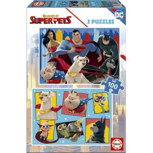 Educa - Puzzle 2x100 DC Liga supermazlíčkov - 100 piese