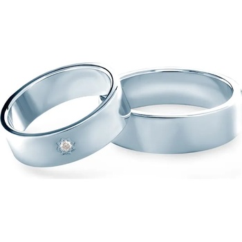 Image 1 of SAVICKI Сватбени халки: бяло злато, плоски. 7 мм