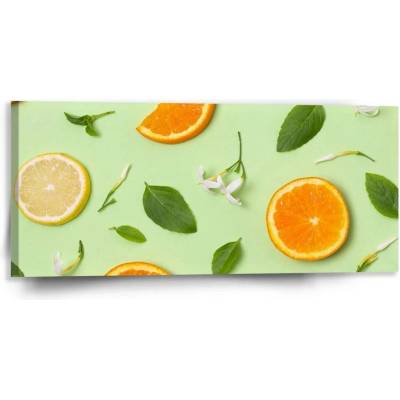 Sablio Obraz Citrus a květ - 110x50 cm