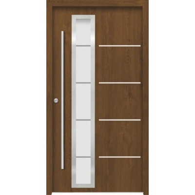 Splendoor Hliníkovo-oceľové vchodové dvere pasívne Demeter 110 x 210 cm L zlatý dub