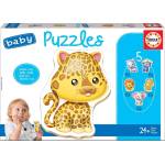 Educa - Puzzle 4in1 Baby Wild Animals - 1 - 39 piese