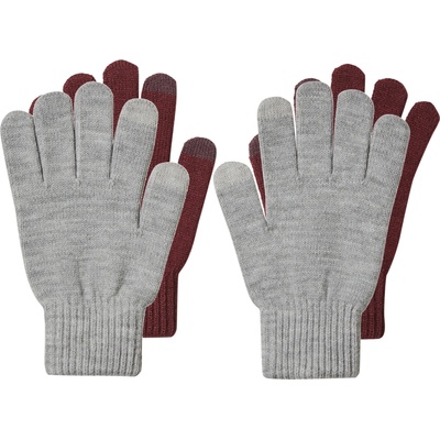 esmara Pánská čepice rukavice šála rukavice červená/šedá