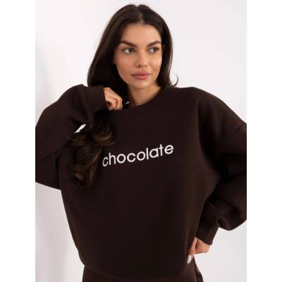 Rue Paris Sweatshirt-RV-BL-A1036.22 dark brown