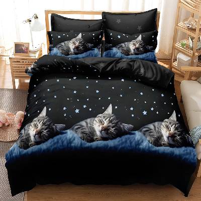 EmonaMall Двулицево спално бельо EmonaMall, 6 части - Модел S19230 (S19230-66666d)