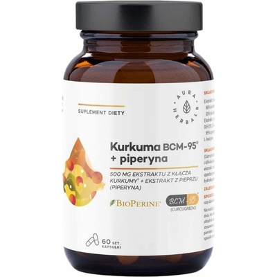 Aura Herbals Kurkuma 500 mg BCM-95 ® + Piperin 60 kapslí