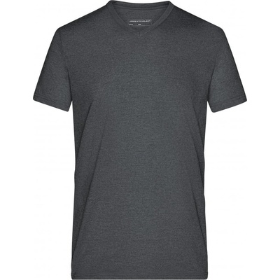 James Nicholson pánské triko JN974 BLACK melange