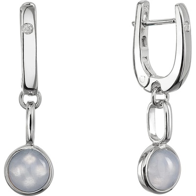 Evolution Group Stříbrné visací náušnice s krajkovaným achátem 11736.3